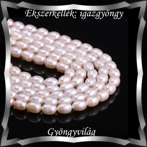 Gyöngyök: igazgyöngy/fűzér GYI-89 9,5x7mm fehér, Kellékek & szerszámok, Gyöngyfűzés kellékek, Igazgyöngy, Ékszerkészítés, Ékszerkészítés, MESKA