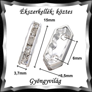 Ékszerkellék: köztes / díszítőelem / gyöngy BKÖ 2S 11e 5db - gyöngy, ékszerkellék - fém köztesek - Meska.hu