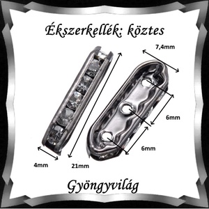 Ékszerkellék: köztes / díszítőelem / gyöngy BKÖ 3S 07-21,4x7f 5db - kellékek & szerszámok - gyöngyfűzés kellékek - fém köztesek - Meska.hu