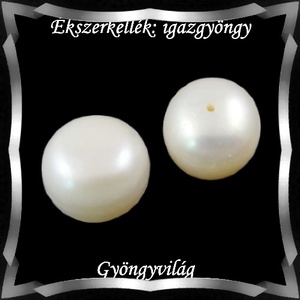 Ékszerkellék: igazgyöngy félgömb,félig fúrt GYI-FG-FF-8fehér 1pár - kellékek & szerszámok - ékszerkellék - Meska.hu