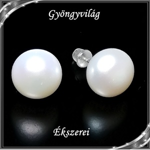 Fülbevalók: igazgyöngy , 925-ös sterling ezüst SFE-IGY02-11, Ékszer, Fülbevaló, Pötty fülbevaló, Ékszerkészítés, Gyöngyfűzés, gyöngyhímzés, Meska