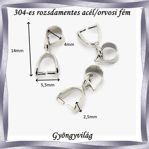 Nemes acél ékszerkellék: Medálkapocs NAMK 01 6db/cs - kellékek & szerszámok - ékszerkellék - medáltartó, medálkapocs - Meska.hu