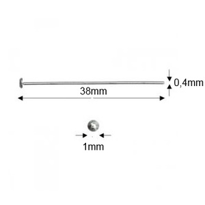 925-ös sterling ezüst ékszerkellék: szerelőpálca szög végű 38  x 0,4mm-es  2db/cs - kellékek & szerszámok - gyöngyfűzés kellékek - egyéb alkatrész - Meska.hu