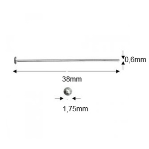 925-ös sterling ezüst ékszerkellék: szerelőpálca szög végű ESZP SZ 38x0,5 - gyöngy, ékszerkellék - egyéb alkatrész - Meska.hu