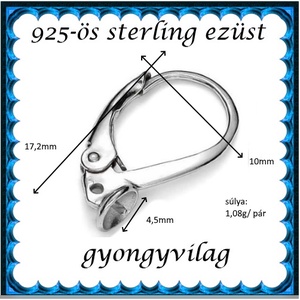 925-ös sterling ezüst ékszerkellék: fülbevalóalap biztonsági kapoccsal EFK K 26R - gyöngy, ékszerkellék - egyéb alkatrész - Meska.hu 925-ös sterling ezüst ékszerkellék: fülbevalóalap biztonsági kapoccsal EFK K 26R - gyöngy, ékszerkellék - egyéb alkatrész - Meska.hu