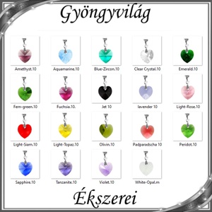 Ékszerek-medálok: Swarovski kristály medál -10mm-es szív több színben - ékszer - nyaklánc - medál - Meska.hu