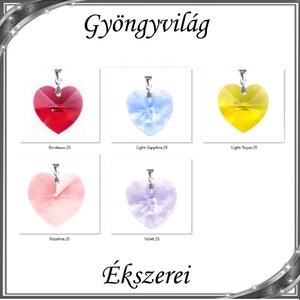 Swarovski kristály medál -28mm-es szív több színben , Ékszer, Medál, Nyaklánc, Ékszerkészítés, Gyöngyfűzés, gyöngyhímzés, MESKA