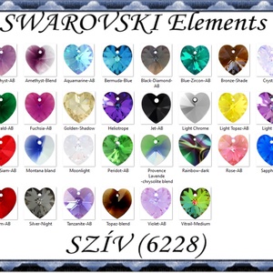 Swarovski kristály medál: SWM szív (6228) 10mm-es AB  több színben - Meska.hu