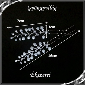 Ékszerek-hajdíszek, hajcsatok: Esküvői, menyasszonyi, alkalmi hajdísz S-H-TŰ12aa 2db/szett - esküvő - hajdísz - fésűs hajdísz - Meska.hu