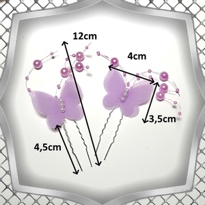 Ékszerek-hajdíszek, hajcsatok: Esküvői, menyasszonyi, alkalmi hajdísz ES-H-TŰ07 lila 2db/csomag - esküvő - hajdísz - fésűs hajdísz - Meska.hu