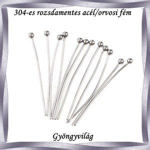 304 Nemes acél ékszerkellék: szerelőpálca NASZP G 40x0,7 20db/csomag - Meska.hu