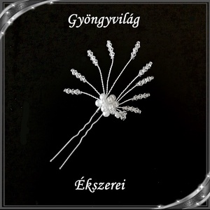 Ékszerek-hajdíszek, hajcsatok: Esküvői, menyasszonyi, alkalmi hajdísz S-H-TŰ13 e-cl-feh. 1szett/3db - esküvő - hajdísz - fésűs hajdísz - Meska.hu