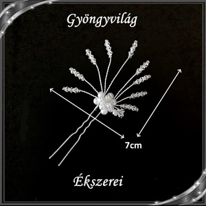 Ékszerek-hajdíszek, hajcsatok: Esküvői, menyasszonyi, alkalmi hajdísz S-H-TŰ13 e-cl-feh. 1szett/3db - esküvő - hajdísz - fésűs hajdísz - Meska.hu