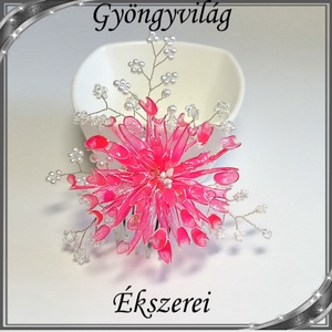 Egyedi, alkalmi hajdísz dip art technikával SHD 02-1 scarlet, Esküvő, Hajdísz, Fésűs hajdísz, Ékszerkészítés, MESKA