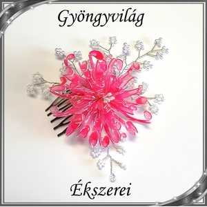 Egyedi, alkalmi hajdísz dip art technikával SHD 02-1 scarlet - esküvő - hajdísz - fésűs hajdísz - Meska.hu