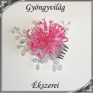Egyedi, alkalmi hajdísz dip art technikával SHD 02-1 scarlet - esküvő - hajdísz - fésűs hajdísz - Meska.hu
