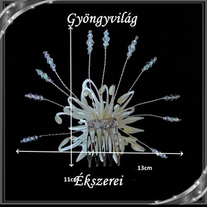 Ékszerek-hajdíszek, hajcsatok: Egyedi, alkalmi hajdísz dip art technikával SE-H-FÉ02-5 - esküvő - hajdísz - fésűs hajdísz - Meska.hu