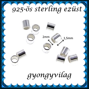 925-ös 2x1,5mm-es   ezüst köztes / gyöngy / díszitőelem  EKÖ 19 - gyöngy, ékszerkellék - egyéb alkatrész - Meska.hu