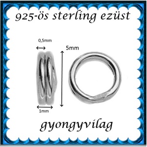 925-ös sterling ezüst ékszerkellék: karika dupla ESZK D 5x0,5 3db/csomag - kellékek & szerszámok - gyöngyfűzés kellékek - egyéb alkatrész - Meska.hu