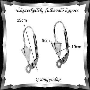 Biztonsági kapccsos fülbevaló alap 5 pár BFK-K08R - kellékek & szerszámok - gyöngyfűzés kellékek - egyéb alkatrész - Meska.hu