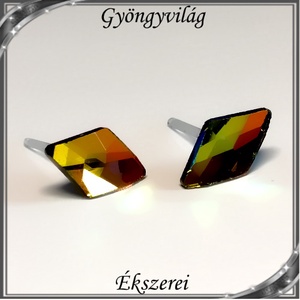 Kristály rombusz szilikon fülbevaló 6x10mm-es SFSZ-K04 - ékszer - fülbevaló - pötty fülbevaló - Meska.hu