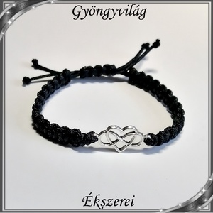 Ékszerek-karkötők: Makramé karkötő SK-M 01 fekete - ékszer - karkötő - gyöngyös karkötő - Meska.hu