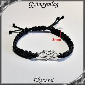 Ékszerek-karkötők: Makramé karkötő SK-M 01 fekete - ékszer - karkötő - gyöngyös karkötő - Meska.hu