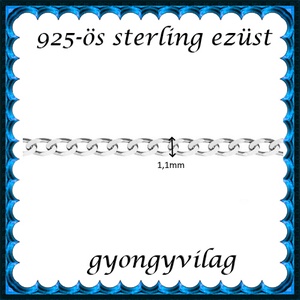 925-ös sterling ezüst ékszerkellék: lánc méterben 925 EL06-1,1e - gyöngy, ékszerkellék - egyéb alkatrész - Meska.hu
