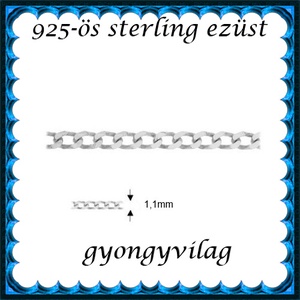 925-ös sterling ezüst ékszerkellék: lánc méterben 925 EL06-1,1e - gyöngy, ékszerkellék - egyéb alkatrész - Meska.hu