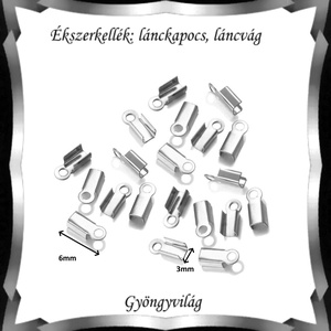 Ékszerkellék: lánckapocs BLK-V15-3R  vég / bőr vég 30 db - kellékek & szerszámok - gyöngyfűzés kellékek - egyéb alkatrész - Meska.hu