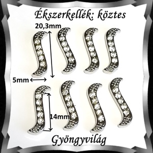 Ékszerkellék: köztes / díszítőelem / gyöngy BKÖ 2S 12r 8db - gyöngy, ékszerkellék - fém köztesek - Meska.hu