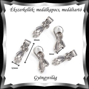 Ezüstözött medálkapocs 5db/cs BMK 08-15p - kellékek & szerszámok - gyöngyfűzés kellékek - egyéb alkatrész - Meska.hu
