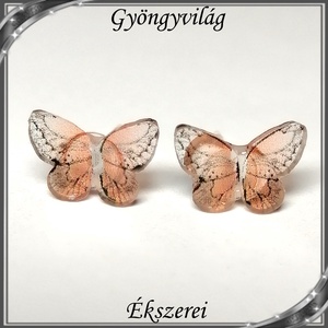 Pillangó szilikon fülbevaló 7x10,5mm-es SFSZ-K07 - ékszer - fülbevaló - pötty fülbevaló - Meska.hu