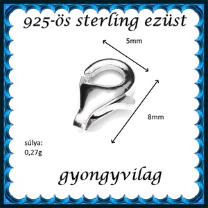 925-ös ezüst 1soros lánckapocs ELK 1s 39-8 2db/csomag - kellékek & szerszámok - gyöngyfűzés kellékek - egyéb alkatrész - Meska.hu