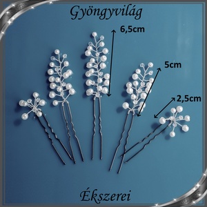 Ékszerek-hajdíszek, hajcsatok: Esküvői, menyasszonyi, alkalmi hajdísz S-H-TŰ12esz 5db - esküvő - hajdísz - fésűs hajdísz - Meska.hu