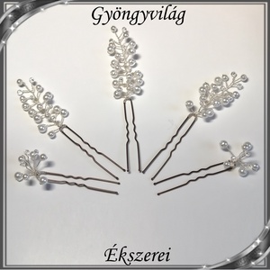 Ékszerek-hajdíszek, hajcsatok: Esküvői, menyasszonyi, alkalmi hajdísz S-H-TŰ12esz 5db - esküvő - hajdísz - fésűs hajdísz - Meska.hu