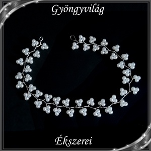 Ékszerek-hajdíszek, hajcsatok: Esküvői, menyasszonyi, alkalmi hajdísz S-H-FÜ18-40e K, Esküvő, Hajdísz, Kontydísz & Hajdísz, Gyöngyfűzés, gyöngyhímzés, Meska