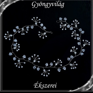 Ékszerek-hajdíszek, hajcsatok: Esküvői, menyasszonyi, alkalmi hajdísz S-H-FÜ20-50e R, Esküvő, Hajdísz, Kontydísz & Hajdísz, Gyöngyfűzés, gyöngyhímzés, Meska