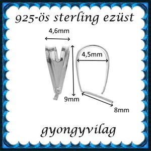 925-ös sterling ezüst ékszerkellék: medáltartó, medálkapocs EMK 113e - kellékek & szerszámok - ékszerkellék - medáltartó, medálkapocs - Meska.hu