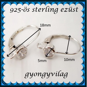  925-ös sterling ezüst ékszerkellék: fülbevalóalap biztonsági kapoccsal EFK K 39 - gyöngy, ékszerkellék - egyéb alkatrész - Meska.hu