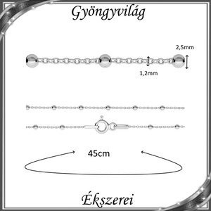 Ékszerek-nyakláncok: 925-ös sterling ezüst lánc SSZ EÜL 08-45e - ékszer - nyaklánc - medál nélküli nyaklánc - Meska.hu