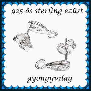 925-ös sterling ezüst ékszerkellék: fülbevaló kapocs, bedugós EFK B 57 - gyöngy, ékszerkellék - egyéb alkatrész - Meska.hu
