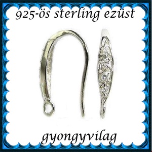 925-ös sterling ezüst ékszerkellék: fülbevaló kapocs, akasztós EFK A 45/2r, Kellékek & szerszámok, Ékszerkellék, Fülbevaló kapocs, Ékszerkészítés, Mindenmás, Ékszerkészítés, MESKA
