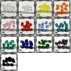 Ékszerkellék: gyöngy, üveg csepp GY ÜCS01 3x5 mm-es  több színben - gyöngy, ékszerkellék - fém köztesek - Meska.hu