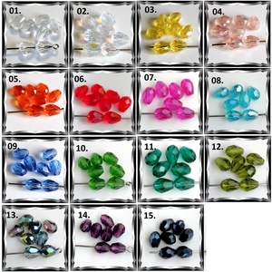 Ékszerkellék: gyöngy, üveg csepp GY ÜCS01 6x8 mm-es hosszában fúrt több színben, Kellékek & szerszámok, Gyöngyfűzés kellékek, Fém köztesek, Ékszerkészítés, Mindenmás, Ékszerkészítés, MESKA