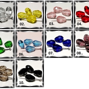 Ékszerkellék: gyöngy, üveg csepp GY ÜCS01 8x11 mm-es hosszában fúrt több színben - gyöngy, ékszerkellék - fém köztesek - Meska.hu