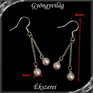Fülbevalók: Swarovski félig fúrt gömb SFEB925-SW01 4-4 több színben - ékszer - fülbevaló - lógó fülbevaló - Meska.hu