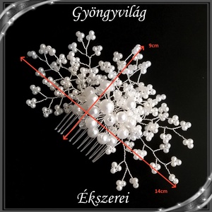 Ékszerek-hajdíszek, hajcsatok: Esküvői, menyasszonyi, alkalmi hajdísz S-H-FÉ07-14e - esküvő - hajdísz - fésűs hajdísz - Meska.hu