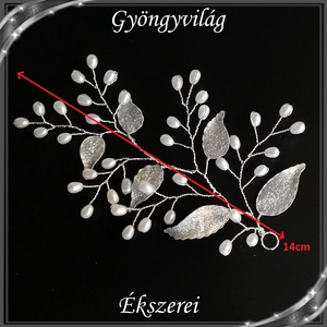 Ékszerek-hajdíszek, hajcsatok: Esküvői, menyasszonyi, alkalmi hajdísz S-H-FÜ02-14e K - esküvő - hajdísz - kontydísz & hajdísz - Meska.hu
