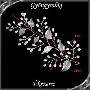 Ékszerek-hajdíszek, hajcsatok: Esküvői, menyasszonyi, alkalmi hajdísz S-H-FÜ02-18e - esküvő - hajdísz - kontydísz & hajdísz - Meska.hu